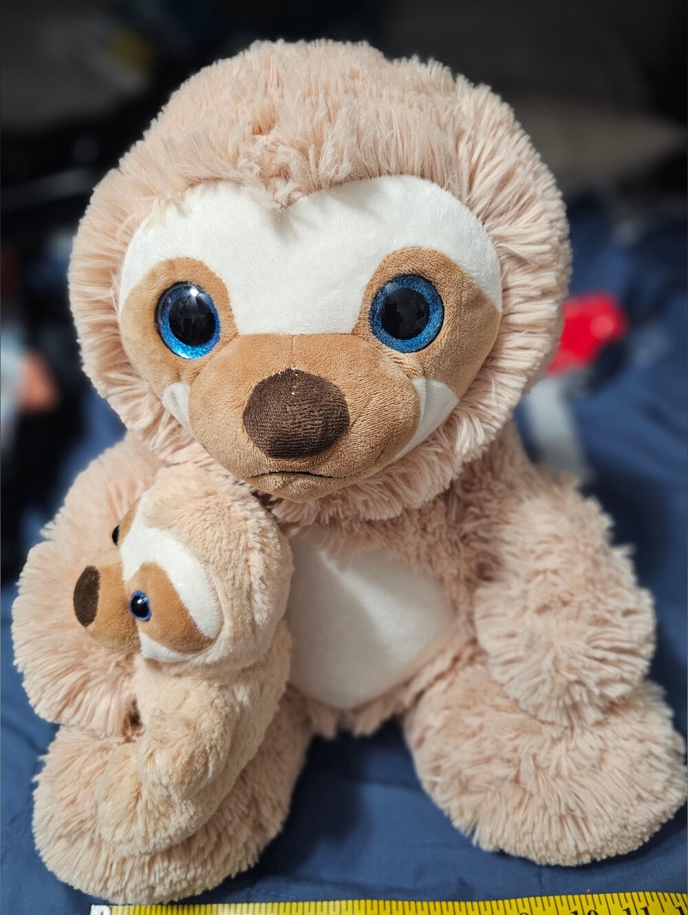 Toy Factory 15" Sloth mama and baby stuffed  animals toy